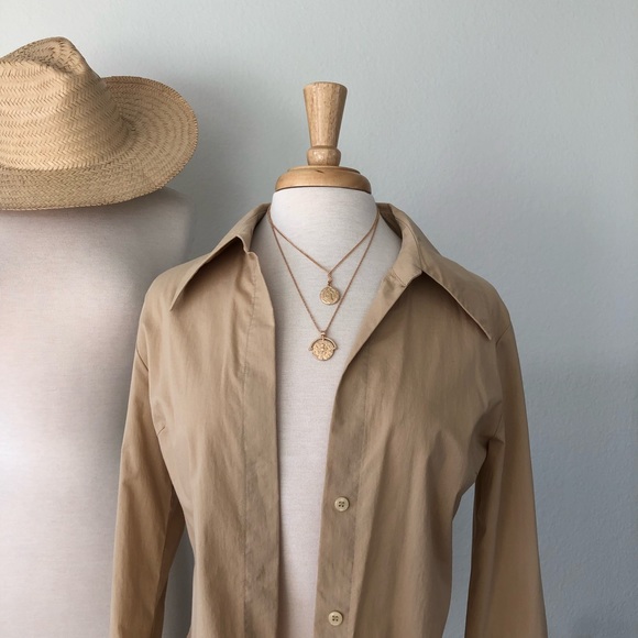 REVOLT SOCIETY | tan vintage vivienne tyler button down - Picture 8 of 8